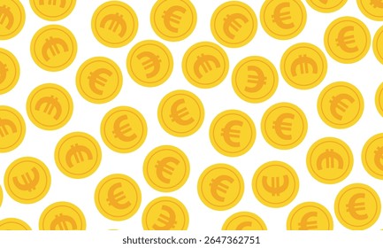 Fondo dorado del patrón de la moneda del euro. fondo del patrón de la moneda del euro. fondo del patrón del dinero.