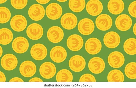 Fondo dorado del patrón de la moneda del euro. fondo del patrón de la moneda del euro. fondo del patrón del dinero.