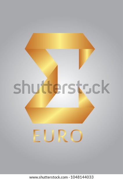 Golden Euro Sign Vector On Grey Stock Vector Royalty Free