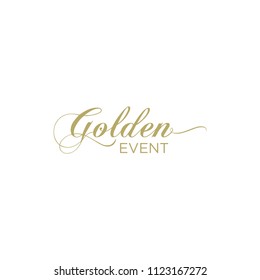golden event, gold script calligraphy