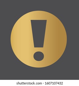 golden exclamation mark- vector illustration