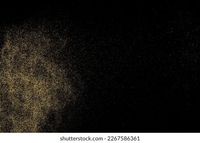 Golden Explosion Of Confetti. Gold Glitter Halftone Dotted Backdrop. Abstract Retro Pattern. Pop Art Style Background. Digitally Generated Image. Vector Illustration, Eps 10.  