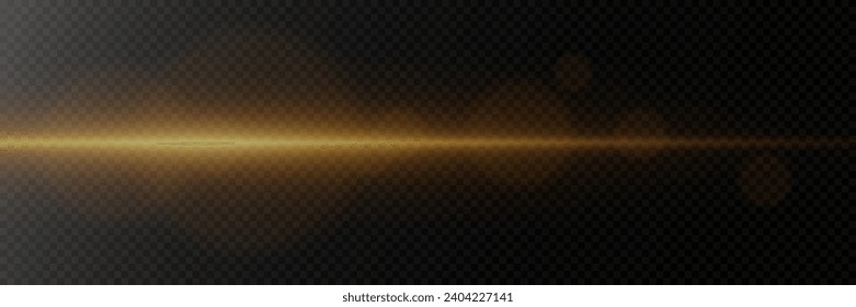 Golden explosion of light with sparks. Abstract glowing magic dust isolated on transparent background. Light effects. Glitter and glare.
