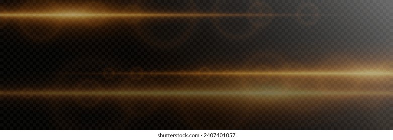 Golden explosion of light with sparks. Abstract glowing magic dust isolated on transparent background. Light effects. Glitter and glare.