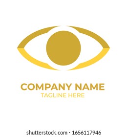 Icono de ojo dorado con estilo plano. Icono de redondeo. Silhouette de ojos. Icono de círculo simple. Icono plano moderno en colores elegantes. Elemento vectorial de diseño de aplicaciones móviles y páginas de sitios Web.