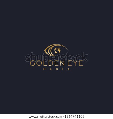 GOLDEN EYE MEDIA LOGO DESIGN, GOLDEN EYE VECTOR, PREMIUM LOGO.