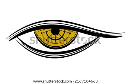 Golden eye of providence (All seeing eye) mystical boho flat vector design.