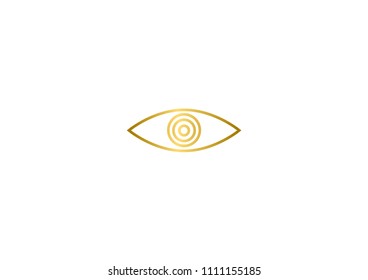 Golden eye vector icon, vector best flat icon, EPS.