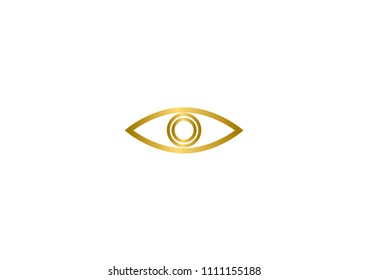 Golden eye vector icon, vector best flat icon, EPS.