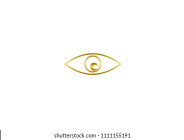 Golden eye vector icon, vector best flat icon, EPS.