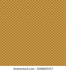 Golden fabric with a pattern consisting of small triangular lighted or shaded patches. Textile material made of wool or cotton. Fashion cloth. Abstract vector.