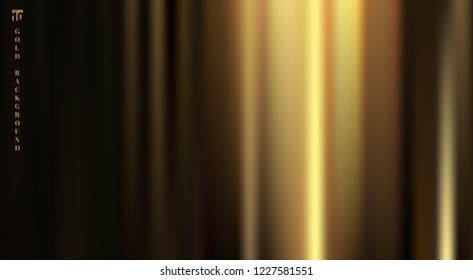 Golden fabric with smooth crease and folds highlight deep shadows on black background. Vector illustration