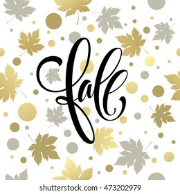 Golden Fall calligraphy. Vector illustration EPS10