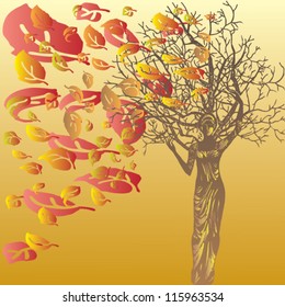 golden fall woman
