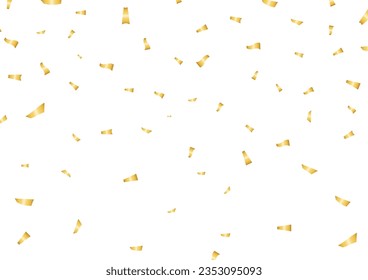 Golden Falling Confetti Background.  Champion and Winning or Celebration Concept. Vector Illustration.