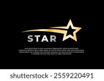 golden falling shooting star template background banner with word star