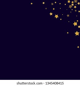 Golden falling stars. Festive gold confetti. Abstract decoration for celebrations. 