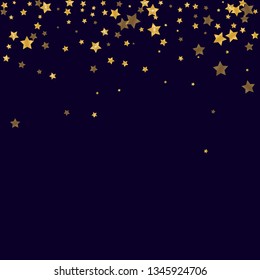 Golden falling stars. Festive gold confetti. Abstract decoration for celebrations. 