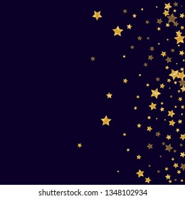 Golden falling stars. Festive gold confetti. Abstract decoration for celebrations. 