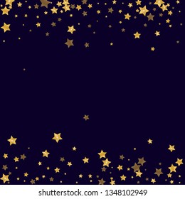 Golden falling stars. Festive gold confetti. Abstract decoration for celebrations. 