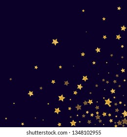 Golden falling stars. Festive gold confetti. Abstract decoration for celebrations. 