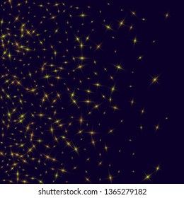 Golden falling stars. Festive gold confetti. Abstract decoration for celebrations. Gold glitter.