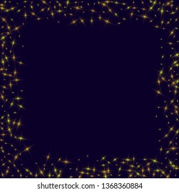 Golden falling stars. Festive gold confetti. Abstract decoration for celebrations. Gold glitter.