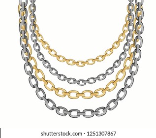 Golden Fashion Chain Necklace Design