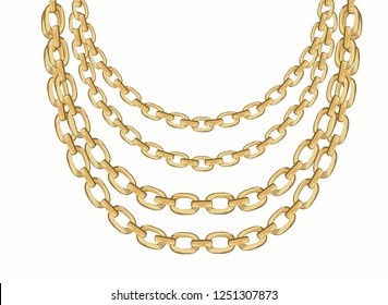 Golden Fashion Chain Necklace Design