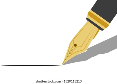 Golden feather drawing.