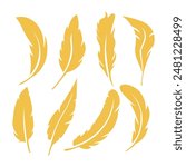 Golden Feather Simple Vector Illustration