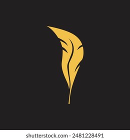 Golden Feather Simple Vector Illustration