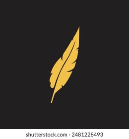 Golden Feather Simple Vector Illustration