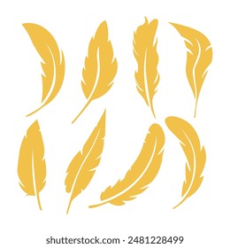 Golden Feather Simple Vector Illustration