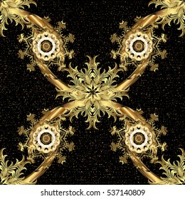 Golden feathers seamless vector pattern. Tiny hand drawn gold feathers endless texture.Golden texture ornamentation.