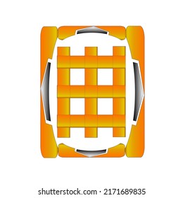 golden fence flat logo vector icon