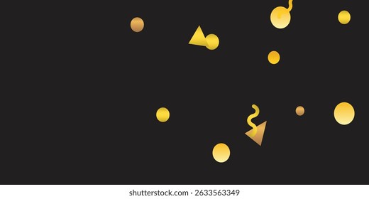 Golden Festive Bokeh and Shining Dust Effects for Holiday Overlay on Black Background. Christmas Concept Golden Light Flakes and Abstract Glitters Falling on a Dark Black Background