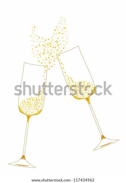 festive champagne glasses