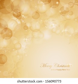 Golden Festive Christmas Background - Vector Illustration, Graphic Design Useful For Your Design 