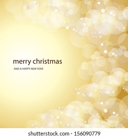 Golden Festive Christmas Background - Vector Illustration, Graphic Design Useful For Your Design 