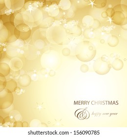 Golden Festive Christmas Background - Vector Illustration, Graphic Design Useful For Your Design 