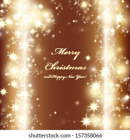 Golden Festive Christmas Background - Vector Illustration, Graphic Design Useful For Your Design
