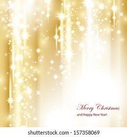 Golden Festive Christmas Background - Vector Illustration, Graphic Design Useful For Your Design