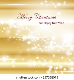 Golden Festive Christmas Background - Vector Illustration, Graphic Design Useful For Your Design
