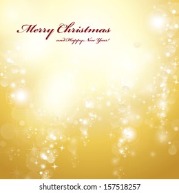 Golden Festive Christmas Background - Vector Illustration, Graphic Design Useful For Your Design