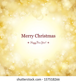 Golden Festive Christmas Background - Vector Illustration, Graphic Design Useful For Your Design