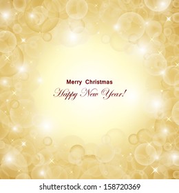 Golden Festive Christmas Background - Vector Illustration, Graphic Design Useful For Your Design