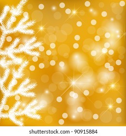 Golden festive lights background.