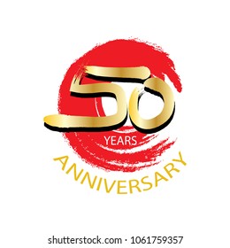 Golden of fiftieth anniversary logo