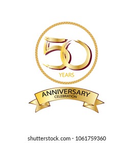 Golden of fiftieth anniversary logo